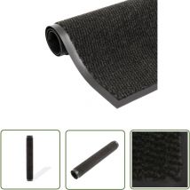 The Living Store Schmutzfangmatte Rechteckig Getuftet 40x60 cm Schwarz - Schmutzfangmatte - Eingangsmatte - Türmatte - Treppenmatte - Küche