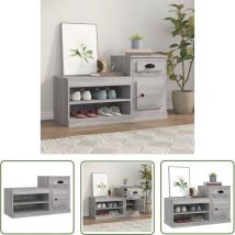 The Living Store - Meuble à Chaussures Armoire à Chaussures Meuble d'entrée sonoma gris 100x42x60 cm bois d'ingénierie 56522