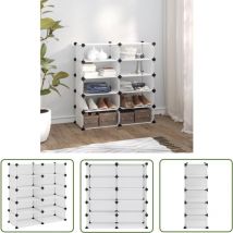 The Living Store - tagère à chaussures Transparent 84x32x88,5 cm pp - Etagere Chaussure - Rangements Chaussures - Rangement Intérieur - Meubles Salle