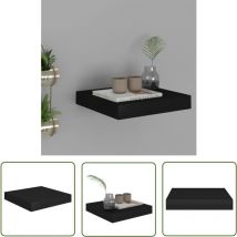 Nvees - The Living Store Schweberegal Schwarz 23x23,5x3,8 cm mdf - Schweberegal - Wandregal - Regal Schwarz - Regal Mit Metallgestell - Waben-MDF
