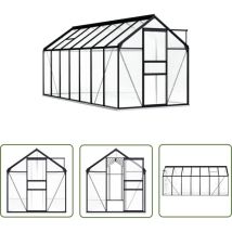 Serre avec cadre de base Anthracite Aluminium 8,17 m² - Serre De Jardin - Abri De Jardin - Greenhouse - Serrez - Structure Métallique - The Living