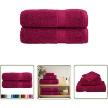 Serviettes de bain de qualité supérieure solund 2 pcs bordeaux - Serviettes De Bain - Serviettes Rouges - Serviettes Coton - Serviettes Douces