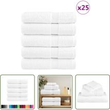 Serviettes de douche de qualité supérieure solund 25 pcs blanc - Serviettes De Bain - Serviettes De Toilette - Serviettes Blanches - Serviettes En