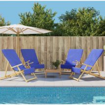 Serviettes de plage 4 pcs bleu royal 60x135 cm tissu 400 gsm The Living Store Bleu