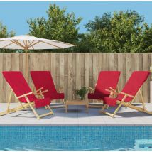 Serviettes de plage 4 pcs bordeaux 60x135 cm tissu 400 gsm The Living Store Rouge