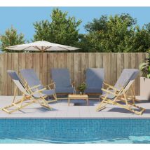 The Living Store - Serviettes de plage 6 pcs gris 60x135 cm tissu 400 gsm Gris
