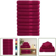 Serviettes de qualité supérieure solund 10pcs bordeaux 600 g/m² - Serviettes De Bain - Serviettes Rouges - Serviettes Coton - Serviettes Grandes