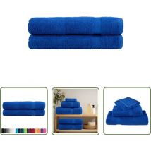 Serviettes de qualité supérieure solund 2 pcs bleu 600 g/m² - Serviettes De Bain - Serviettes De Plage - Serviettes En Coton - Serviettes Bleues