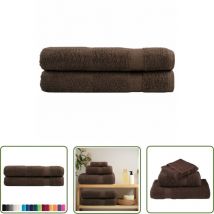 Serviettes de qualité supérieure solund 2 pcs marron 600 g/m² - Serviettes De Bain - Serviettes De Plage - Serviettes Moelleuses - Serviettes En