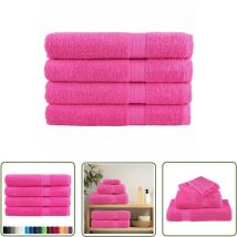 The Living Store - Serviettes de qualité supérieure solund 4 pcs rose 600 g/m² - Serviettes De Bain - Serviettes De Plage - Serviettes Roses