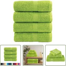 Serviettes de visage de qualité sup. solund 4 pcs vert pomme - Serviettes De Visage - Serviettes Vertes - Serviettes De Salle De Bain - Serviettes En