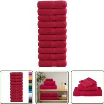 Serviettes de visage de qualité supérieure solund 10 pcs rouge - Serviettes De Visage - Serviettes Rouges - Serviettes De Toilette - Serviettes En