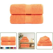 Serviettes de visage de qualité supérieure solund 2 pcs orange - Serviettes De Visage - Serviettes De Toilette - Serviettes En Coton - Serviettes