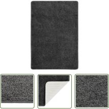 The Living Store Shaggy-Teppich Dunkelgrau 120x170 cm Rutschfest - Shaggy Teppich - Wohnzimmer Teppich - Grau Teppich - Flur Teppich - Rutschfeste
