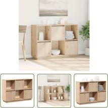 The Living Store Sideboard 110,5x35x80 cm Massivholz Kiefer - Schreibtisch - Sideboard - Regal - Holzmöbel - Kiefernholz