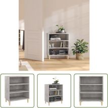 The Living Store Sideboard Betongrau 57x35x70 Cm Holzwerkstoff - Regal - Sideboard - Wohnzimmermöbel - Holzmöbel - Grau
