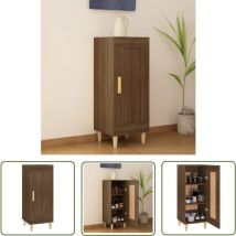 The Living Store Sideboard Braun Eichen-Optik 34,5x34x90 cm Holzwerkstoff - Schreibtisch - Wohnzimmermöbel - Sideboard - Regal - Holzmöbel