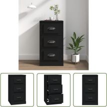 The Living Store Sideboard Schwarz 36x35,5x67,5 cm Holzwerkstoff - Schreibtisch - Wohnzimmermöbel - Sideboard Schwarz - Holz Sideboard - Regal