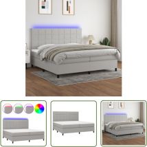 Sommier à lattes de lit et matelas et led Gris clair 200x200 cm - Sommier Tapissier - Lit Plateforme - Lit Avec Led - Matelas à Ressorts Ensachés
