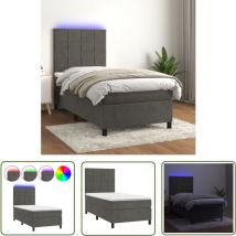 Maison Chic - The Living Store Sommier à lattes de lit matelas et led Gris foncé 100x200 cm - Lit Plateforme - Lit Capitonné - Lit Design - Lit