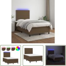Maison Chic - The Living Store Sommier à lattes de lit matelas et led Marron foncé 120x200 cm - Sommier Tapissier - Lit Avec Led - Matelas à Ressorts