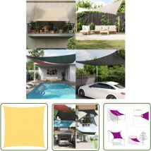 Dakota Fields - The Living Store Sonnensegel hdpe Quadratisch 3,6x3,6 m Beige - Sonnensegel - hdpe Sonnensegel - Quadratisches Sonnensegel - Beige