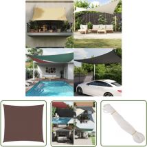 Abcrital - The Living Store Sonnensegel Oxford-Gewebe Quadratisch 4x4 m Braun - Sonnensegel - Sonnenschutz - uv Schutz - Gartensonnensegel - Markise