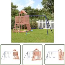 Kalisse - The Living Store Spielturm Massivholz Douglasie - Holzspielplatz - Spielturm - Kletterturm - Doppel-Schaukelset - Douglasie