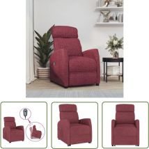The Living Store - Fauteuil Rouge bordeaux Tissu - Fauteuil Inclinable - Fauteuil Releveur - Fauteuil Confortable - Fauteuil Rouge - Fauteuil Design