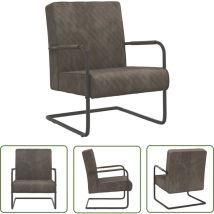 The Living Store - Chaise cantilever Gris clair Velours - Fauteuil Design - Chaise Moderne - Chaise Lounge - Chaise Salle à Manger - Mobilier