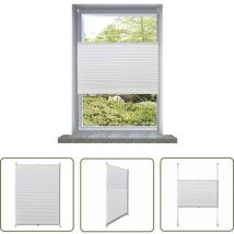Store plissé 40x150 cm Blanc - Store Plissé - Rideau Occultant - Protection Solaire - Decoration Intérieure - Stores Blancs - The Living Store