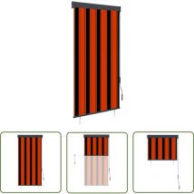 The Living Store - Store roulant d'extérieur 80x250 cm Orange et marron - Stores Exterieurs - Volets Roulants - Protection Solaire - Volets Verticaux