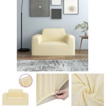 Ynkkvre - The Living Store Stretch-Sofahusse Creme Polyester-Jersey - Hussen - Creme