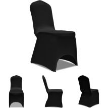 The Living Store Stretch-Stuhlhussen 100 Stk. Schwarz - Hussen