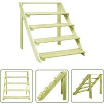 The Living Store Support de jardinière 80x80x80 cm Bois de pin imprégné - Support Plante - Support Fleur - Rangement Extérieur - Décoration Jardin