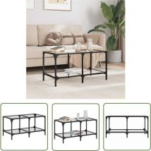 Table basse avec dessus en verre transparent 78,5x40x40cm acier - Table Basse Transparente - Table D'appoint - Meuble Salon - Table Basse Design