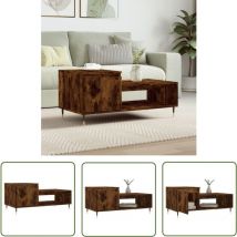 Table basse Chêne fumé 100x50x45 cm Bois d'ingénierie - Table Basse Design - Meuble Salon - Table D'appoint - Table Coffee - Meubles Tendance - The