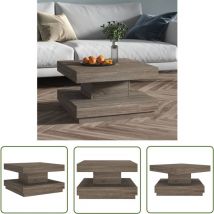 Maison Chic - The Living Store Table basse Gris 60x60x35 cm mdf - Table Basse - Meuble Salon - Table D'appoint - Table Ronde - Design Moderne