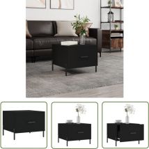 Soekavia - The Living Store Table basse Noir 50x50x40 cm Bois d'ingénierie - Table Basse - Meuble Salon - Table D'appoint - Table Design - Mobilier