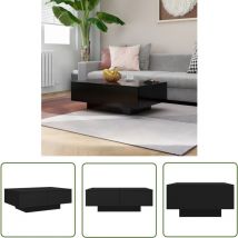 Longziming - The Living Store Table basse Noir 90x60x31 cm Bois d'ingénierie - Table Basse - Meuble Salon - Table D'appoint - Table Noir - Design