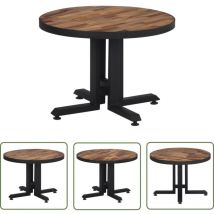 The Living Store - Table basse ronde Ø55x40 cm teck de récupération massif - Table Basse - Table D'appoint - Meubles Design - Mobilier Intérieur