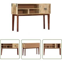 The Living Store Table console 115x30x76 cm Bois de manguier massif brut - Table Basse - Table D'appoint - Mobilier Intérieur - Bois Massif