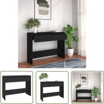 Maison Chic - The Living Store Table console noir 100x35x76,5 cm bois d'ingénierie - Table Basse - Meuble D'entrée - Table D'appoint - Table Console