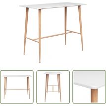 Longziming - The Living Store Table de bar Blanc 120x60x105 cm - Table De Bar - Table Haute - Table Bistrot - Meuble Design - Table Blanche