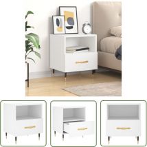 Table de chevet Table d'appoint Table de nuit blanc 40x35x47,5 cm bois d'ingénierie 28724