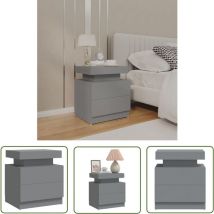 Devenirriche - The Living Store Table de chevet Gris 45x35x52 cm Bois d'ingénierie - Table De Chevet - Meuble De Chambre - Table D'appoint