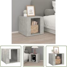 Maison Exclusive - The Living Store Table de chevet Gris béton 41x40x36 cm Bois d'ingénierie - Table De Chevet - Meuble De Chambre - Table Nuit