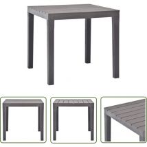 Longziming - The Living Store Table de jardin Moka 78x78x72 cm Plastique - Table De Jardin - Table Repas Extérieure - Mobilier De Jardin - Table En