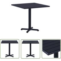 The Living Store Table de jardin Noir 80x80x75 cm - Table De Jardin - Table Extérieure - Mobilier De Jardin - Table Ronde - Table Noire