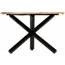 Hommoo - inlife Table de salle à manger Rond 120x76 cm Bois de manguier massif